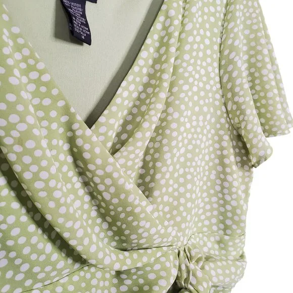 Positive Attitude Sz 14 Dress Maxi FairyCore Polka Dot Flowy CottageCore Chiffon - Picture 8 of 9